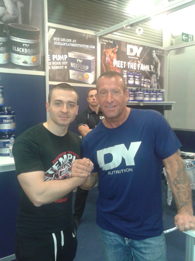 Dorian Yates z jakimś geekiem.